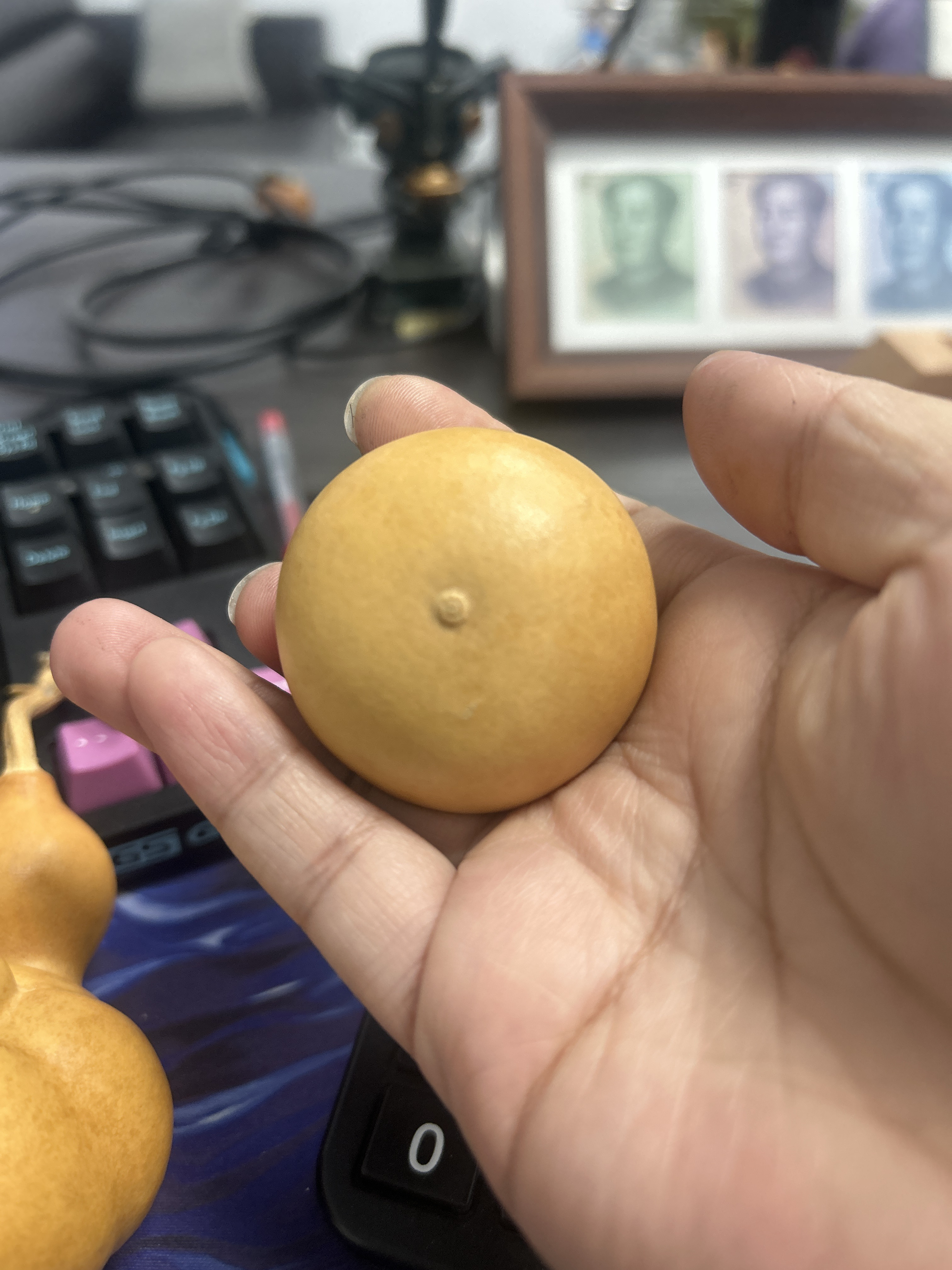 精品天然可旋转盖子响籽葫芦手把件文玩