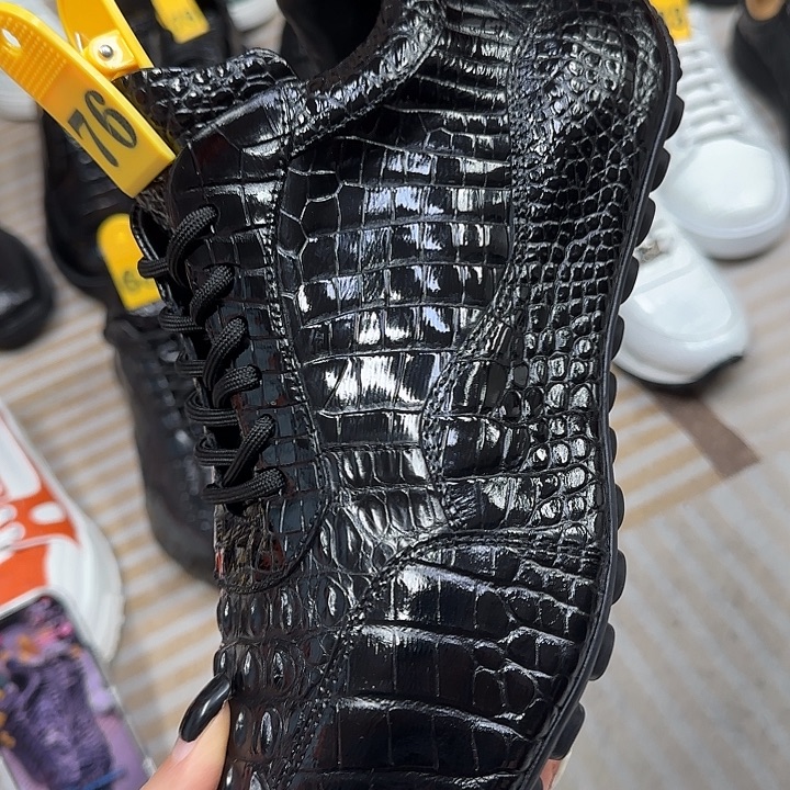 鳄鱼皮（革）鳄鱼皮包底休闲鞋