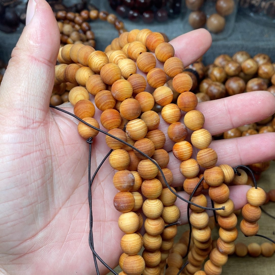 柏木（崖柏）其他1.0太行崖柏陈化红油108颗毛料