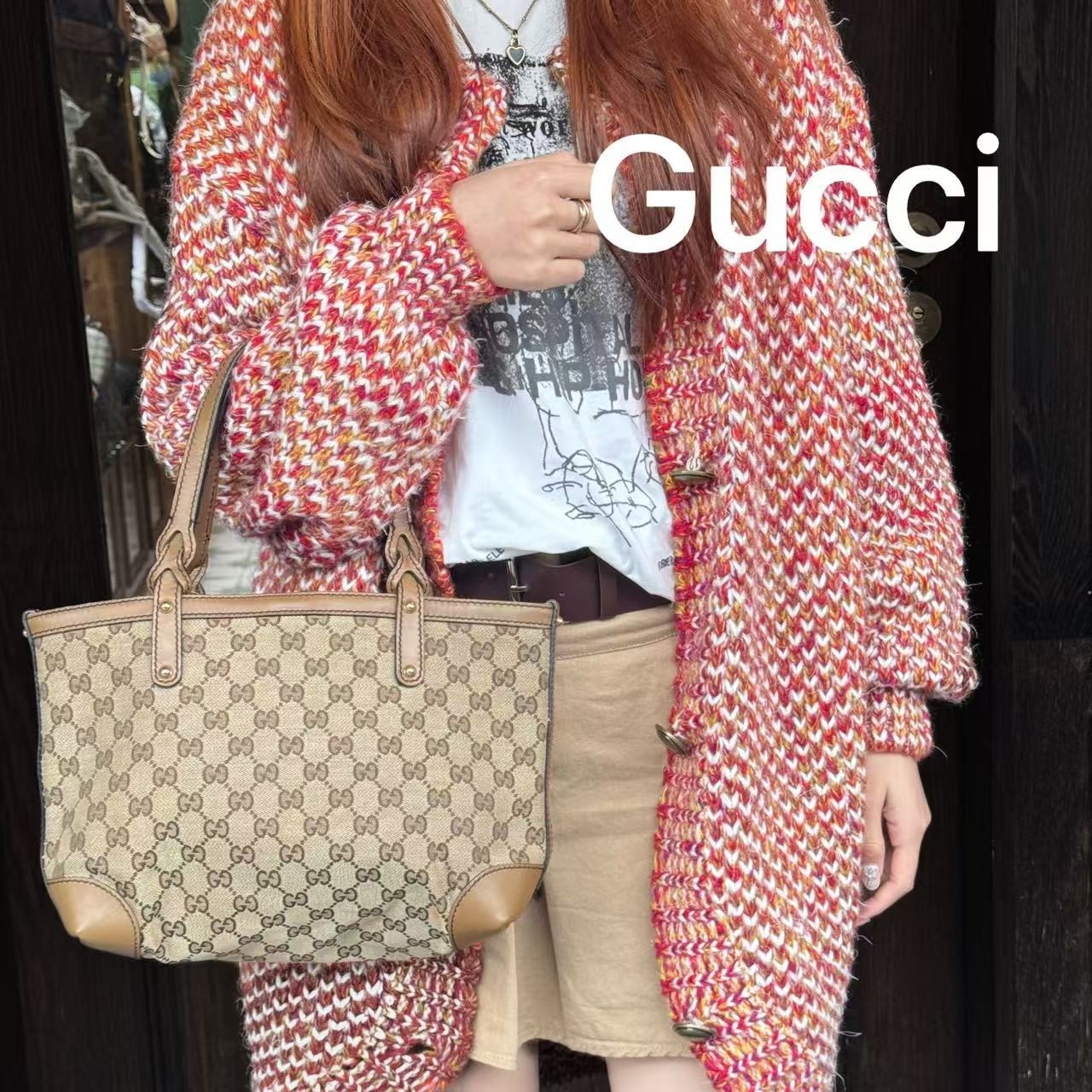 95新 GUCCI/古驰 BXS14经典腋下单肩大托特95新/代卖服务