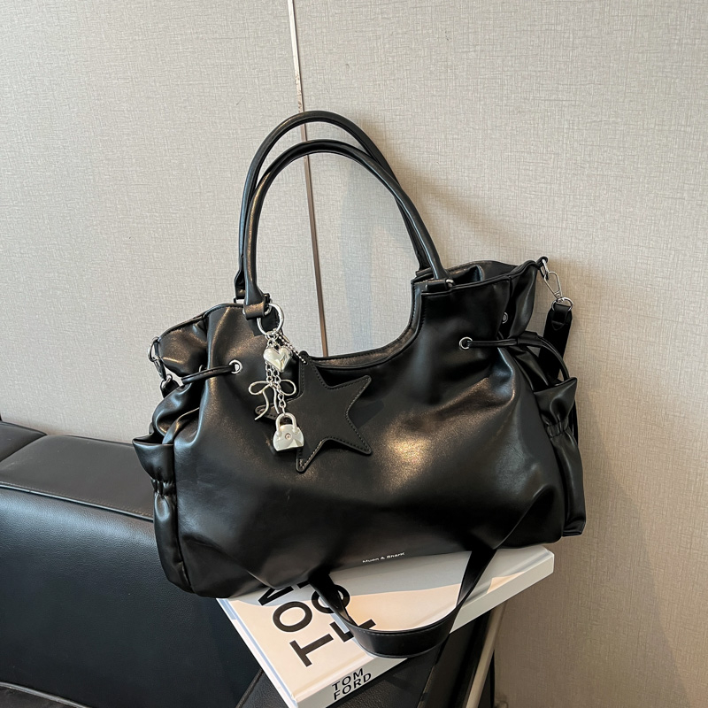 【带挂件】允真同款韩系ins风复古通勤包单肩斜挎包