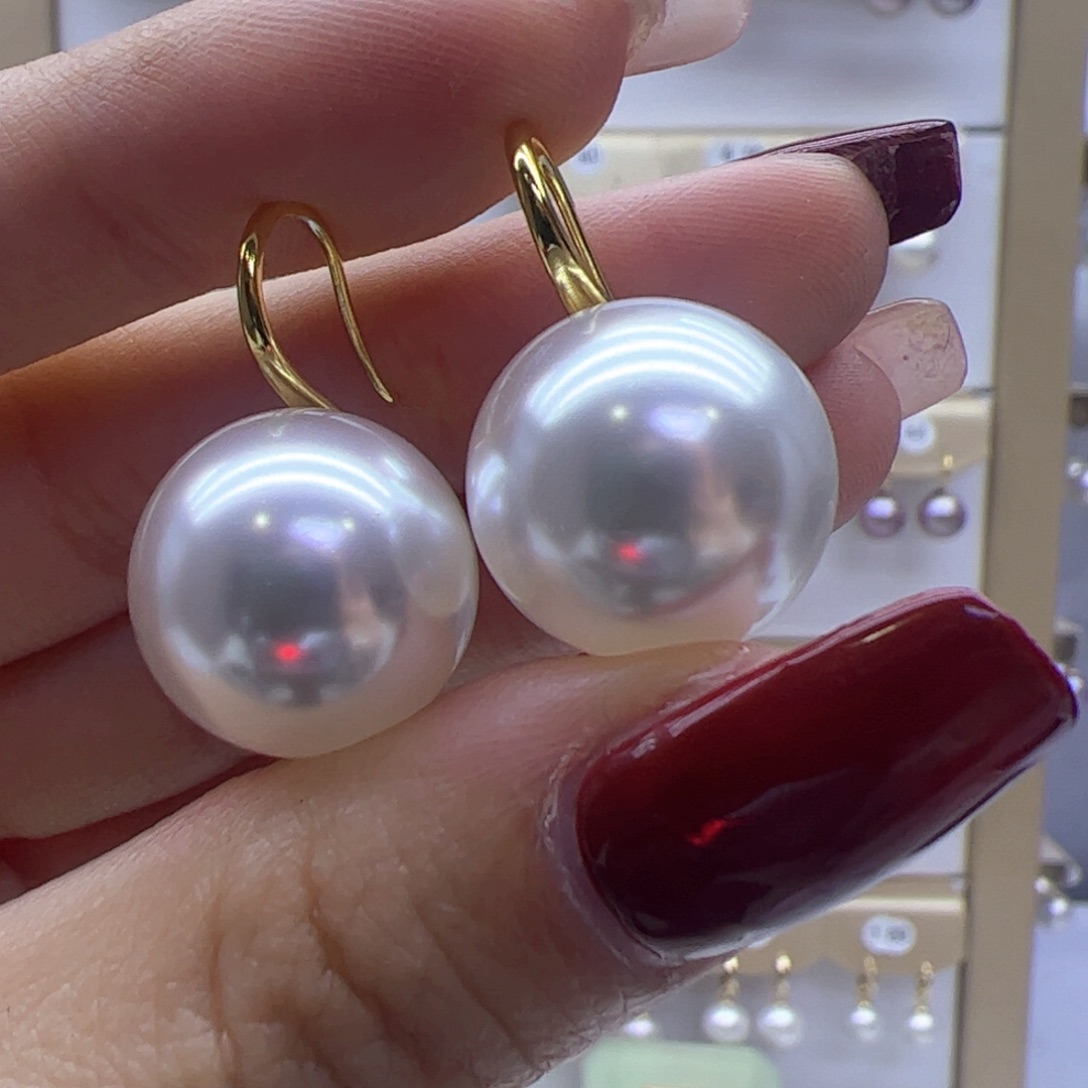 淡水珍珠耳饰银S925镶嵌