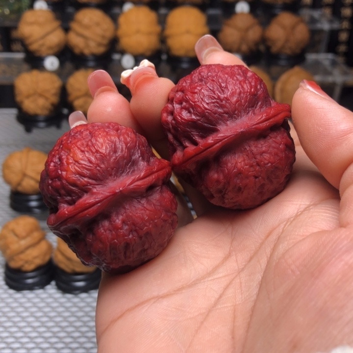 橄榄核把件4团凤绣球