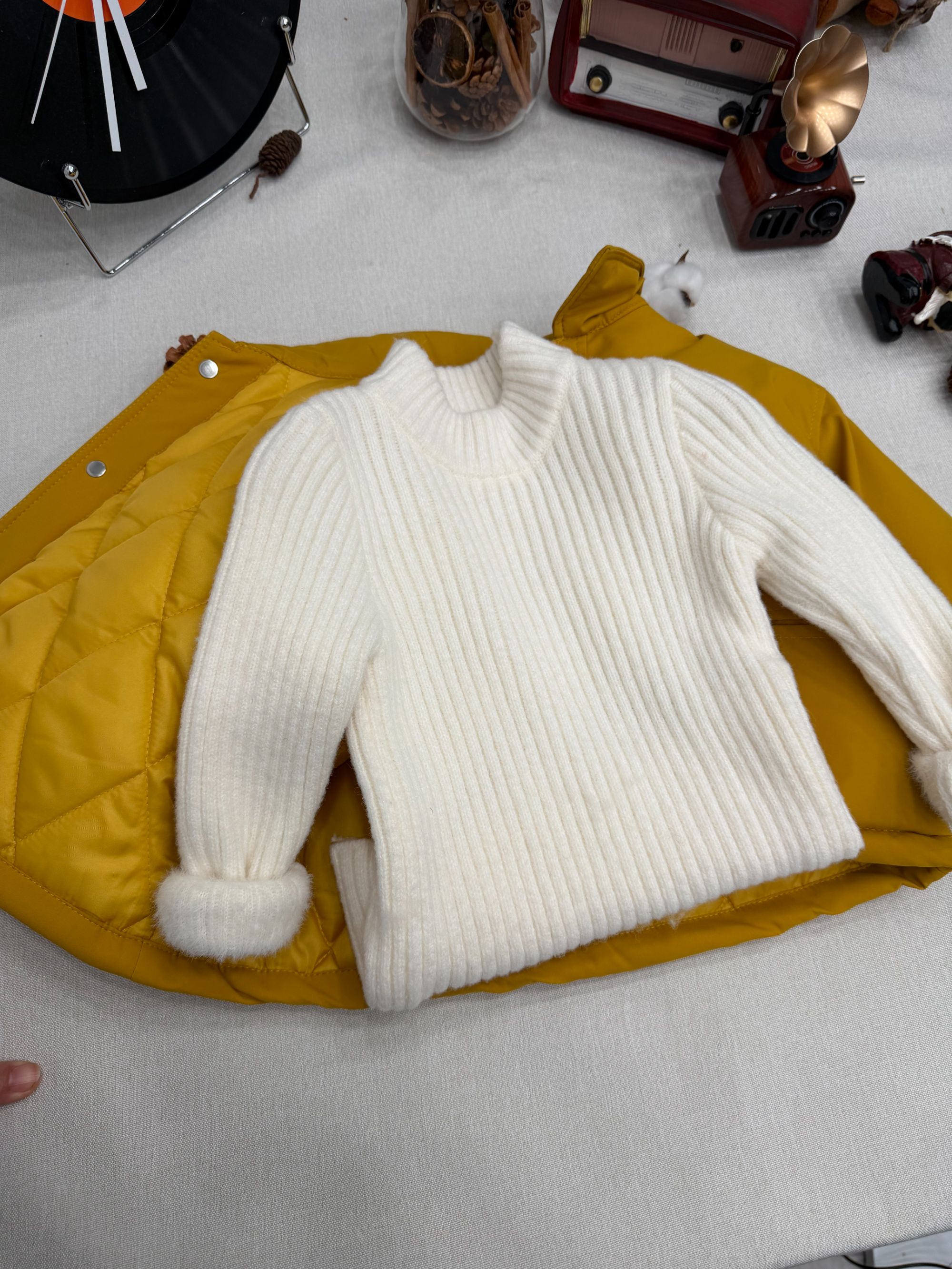 【不起球】针织衫加绒加厚款小童休闲风圆领冬季毛衣宝宝