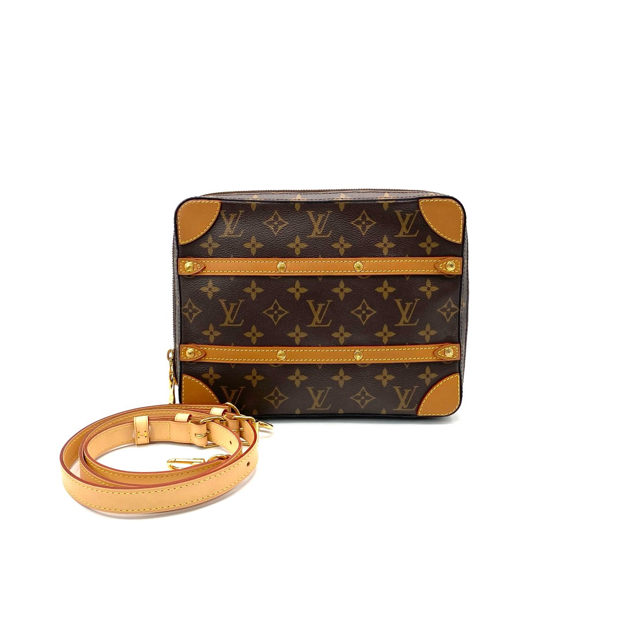 95新 LouisVuitton/路易威登 棕老花斜挎包 尺寸26/20