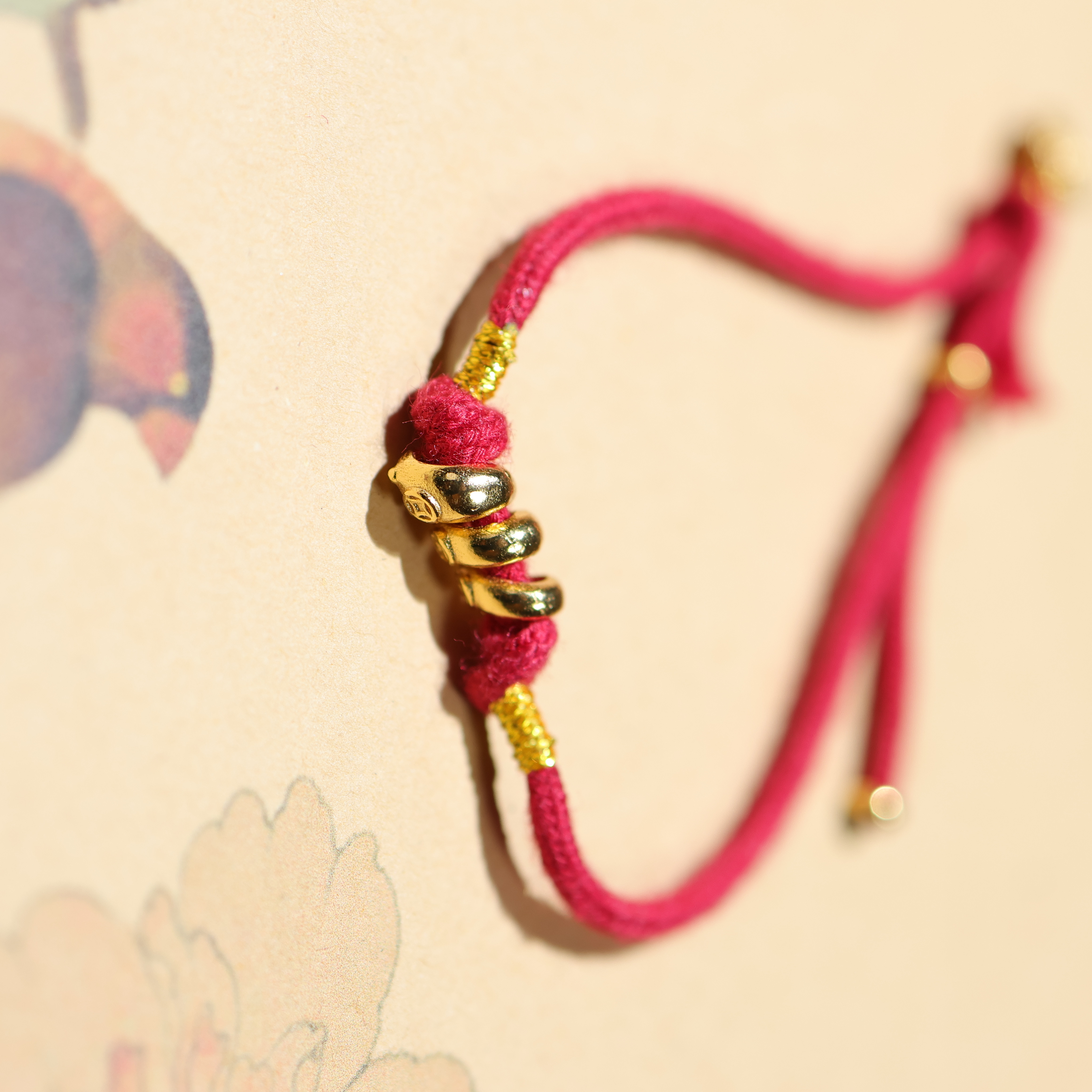 925银银制品 S925银蛇年DIY红绳-多样性发其一