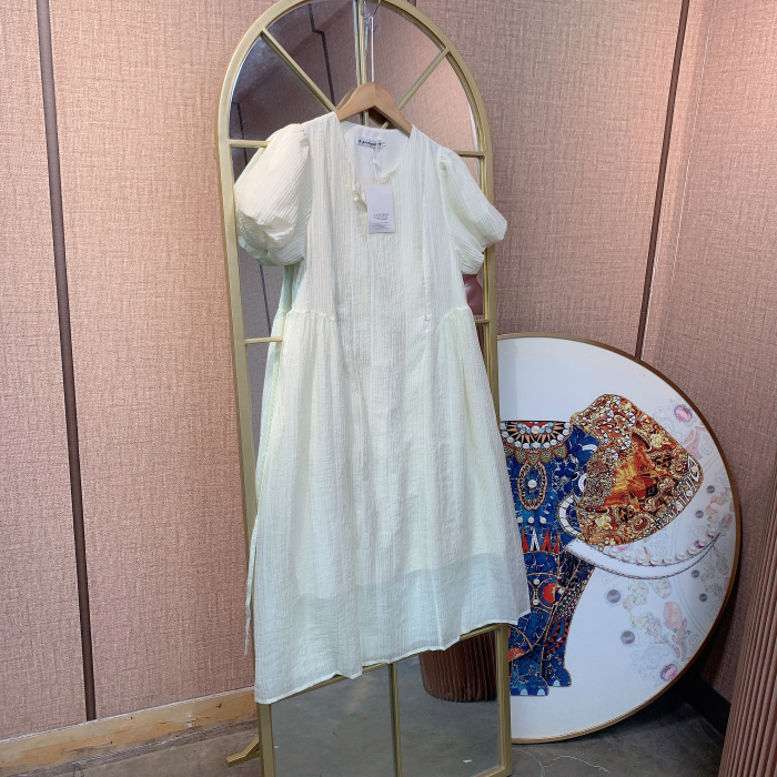 RR062孕妇杏色连衣裙M90-120 L130XL140XXL150