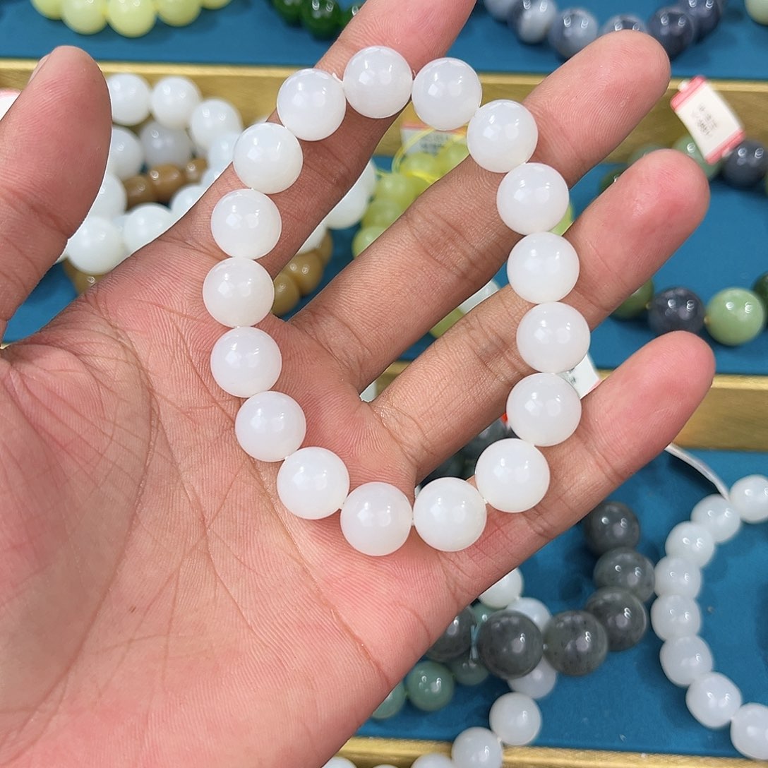 手串未镶嵌和田玉纯天然新疆和田玉05于阗12mm