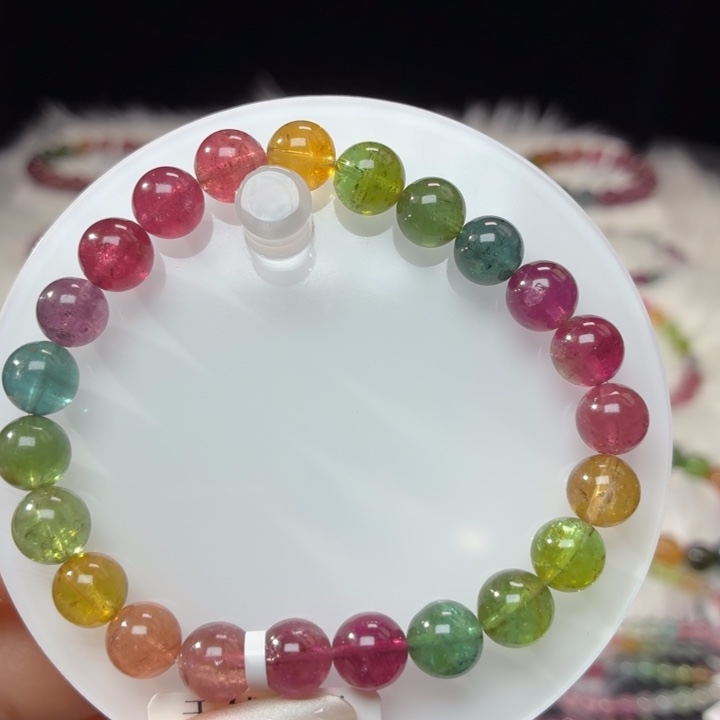 碧玺未镶嵌手链8.2mm±