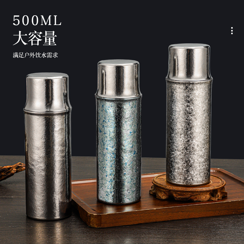 2025节节高500ml纯钛双层磁吸保温杯商务送礼黑金礼盒款带礼袋