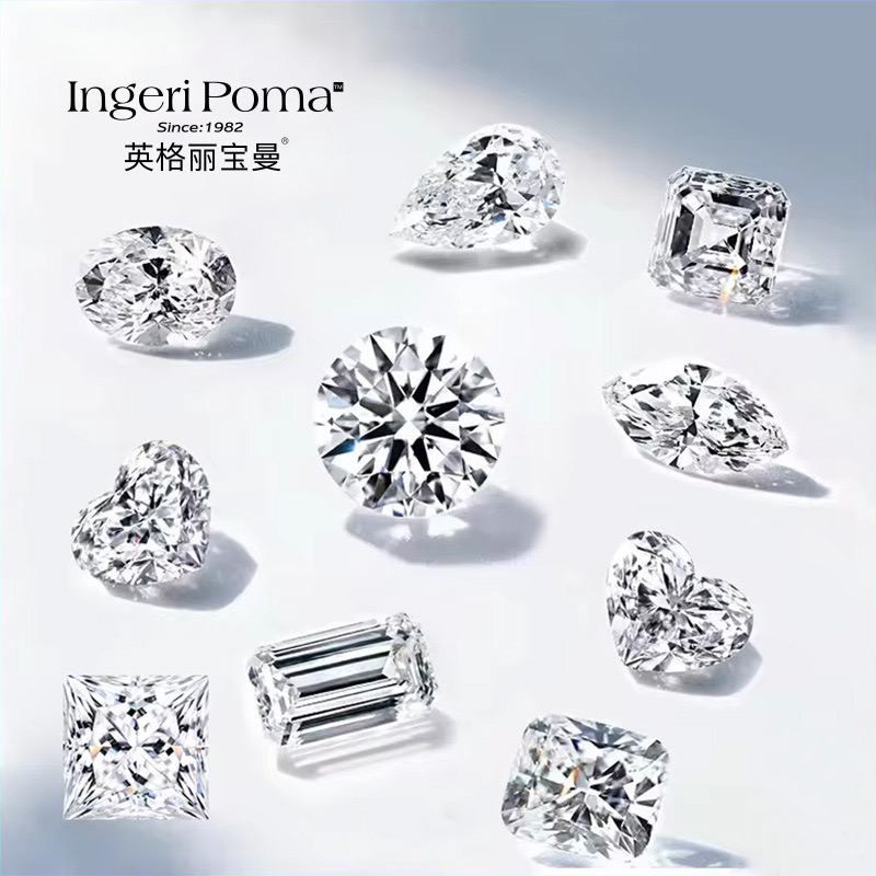 英格丽宝曼 925银莫桑石戒指 异形钻主石链接【现场选款 手工镶嵌】