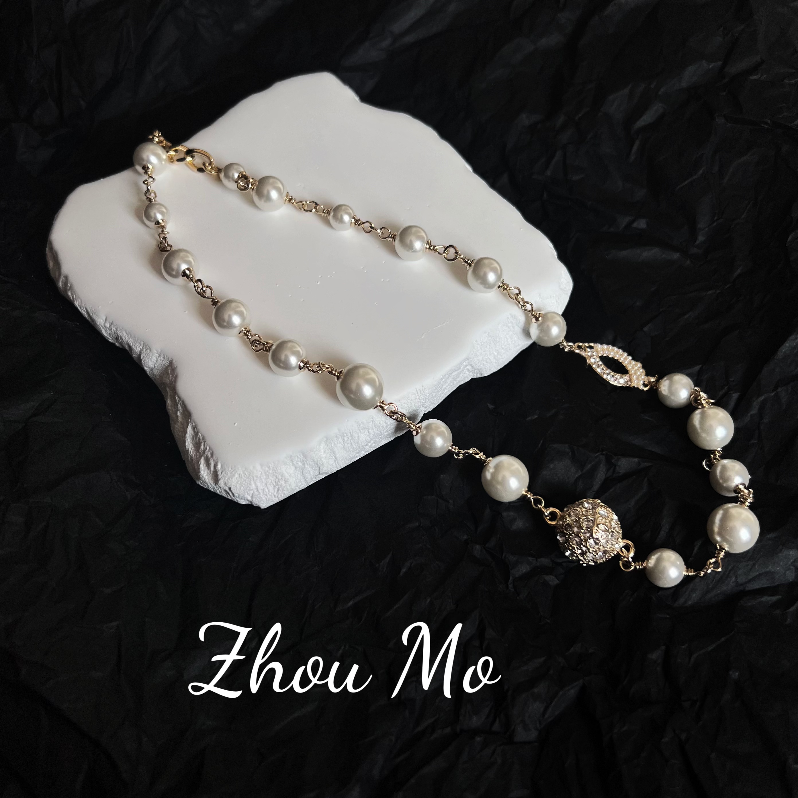 铜合金项链 【MOMO】经典珠珠球球项链 B-247