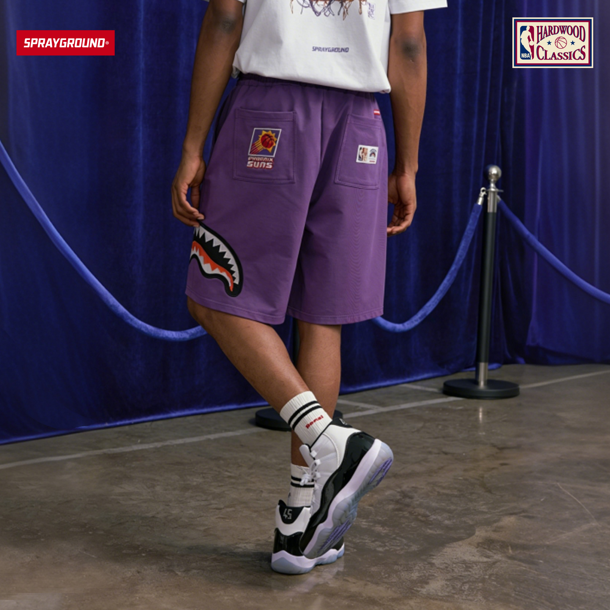 SPRAYGROUND I NBA HWC联名系列鲨鱼嘴针织短裤JM NE221911
