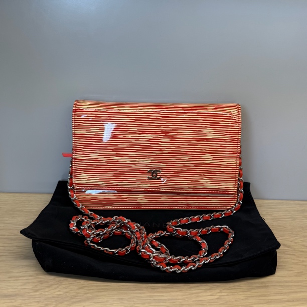 95新 Chanel/香奈儿 漆皮发财woc 斜挎包