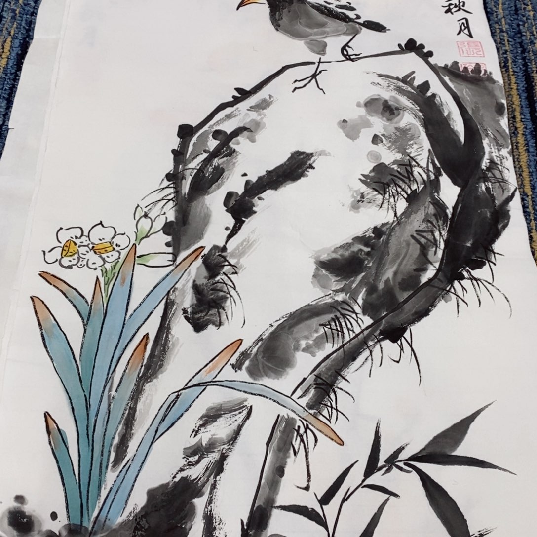 国画张玉玲四尺四开花鸟