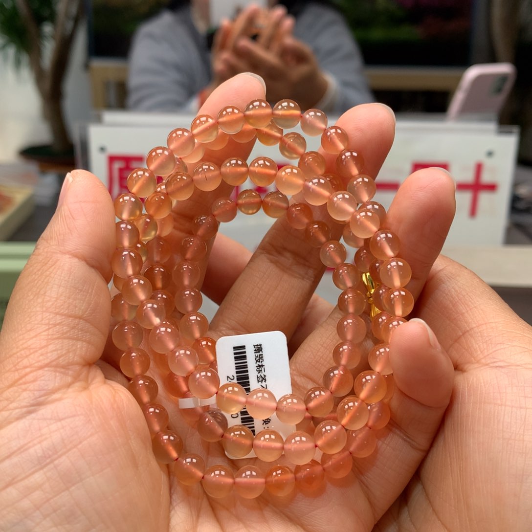 南红玛瑙南红6mm冰粉多圈未镶嵌