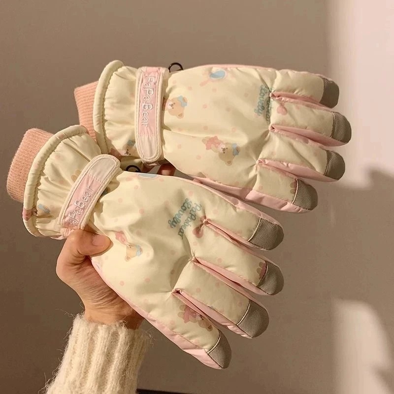 滑雪手套女冬季可触屏加绒加厚保暖防寒防风防水摩托车骑行手套潮