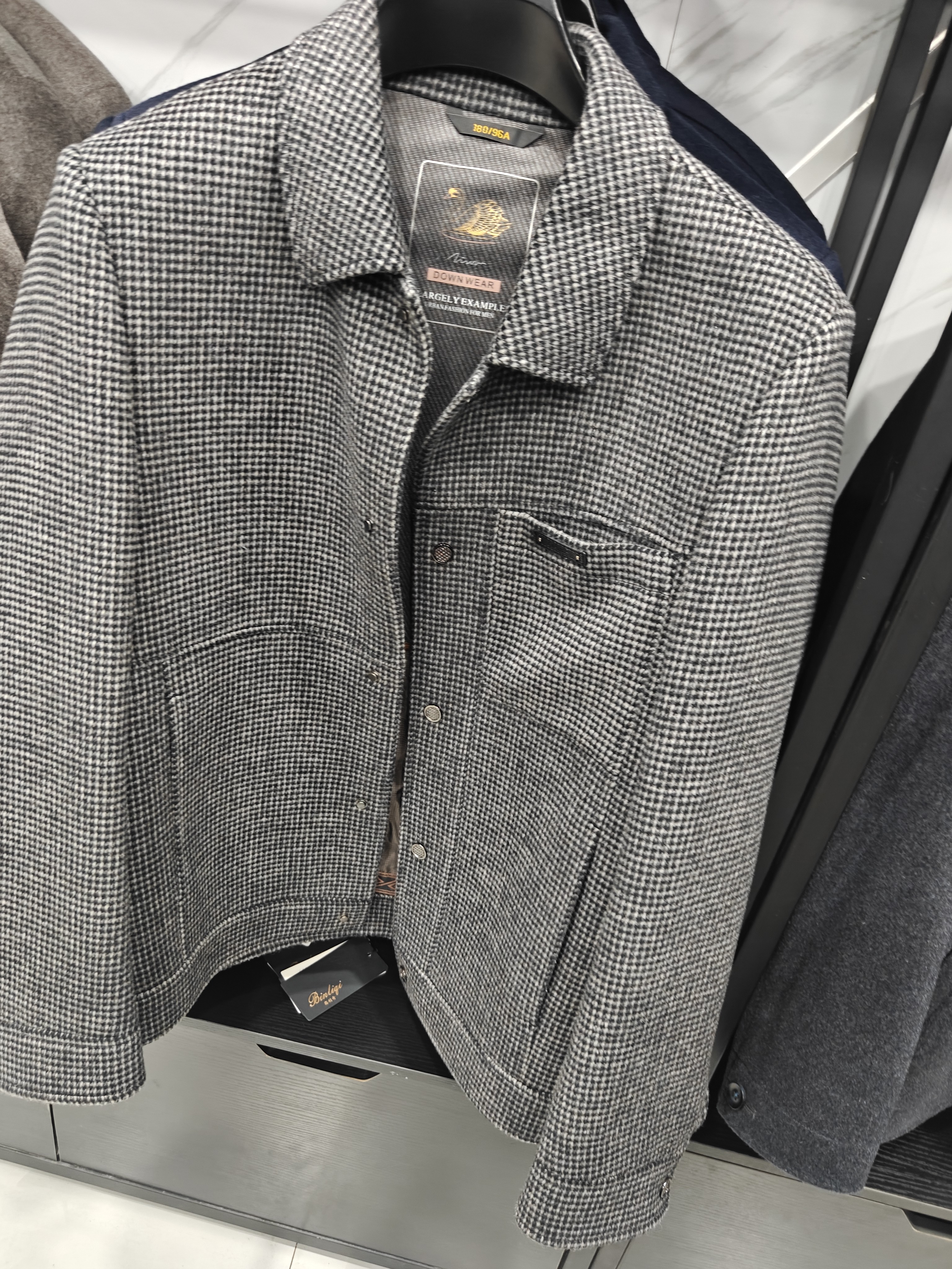 永梅服饰男士呢短款翻领秋冬商务休闲中年外套