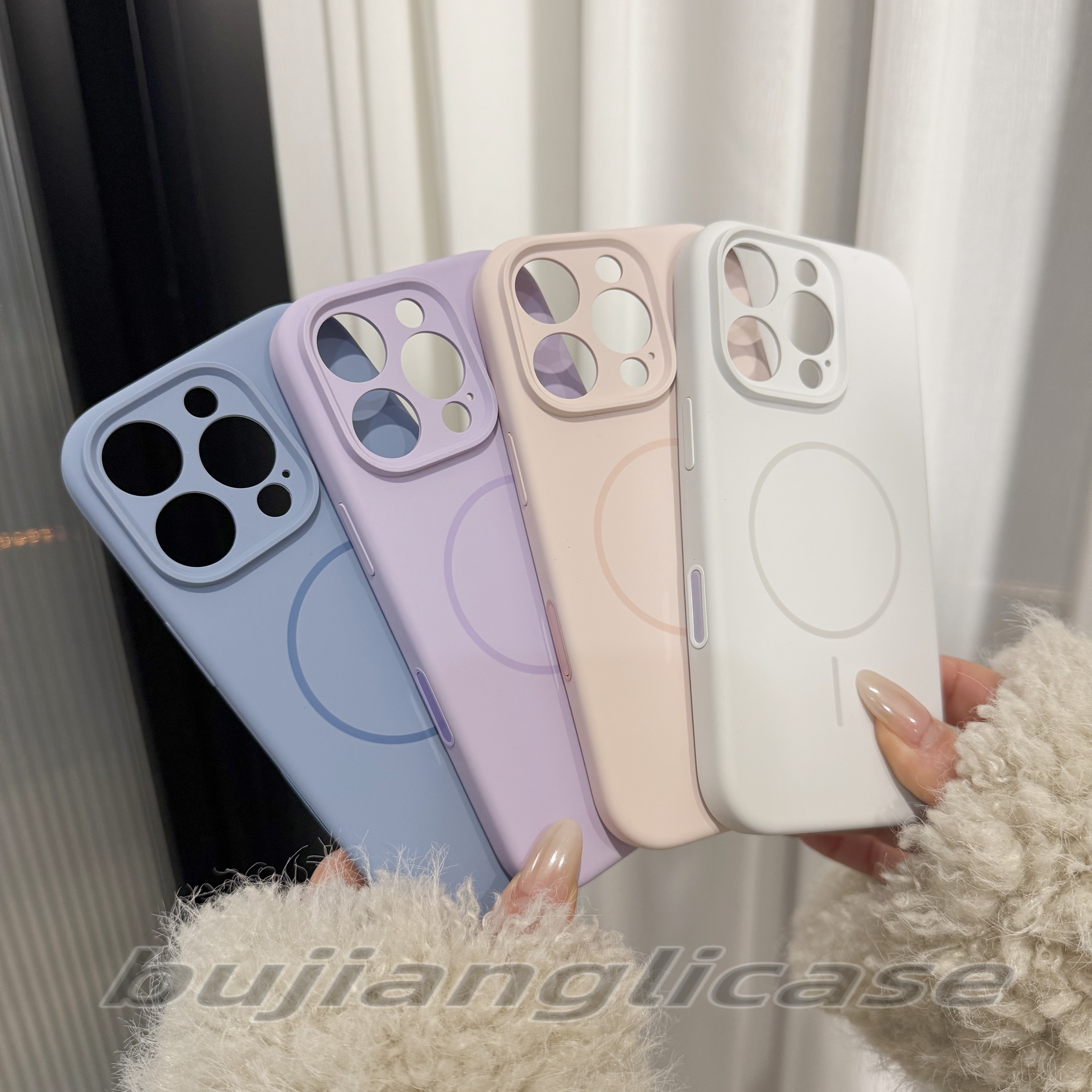 全包镜头磁吸弹窗适用苹果16promax液态硅胶手机壳iphone拍照按键