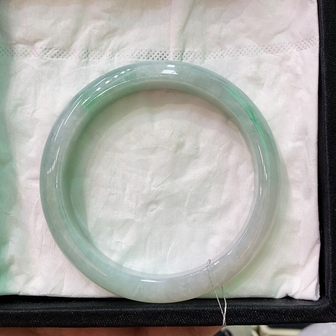 翡翠未镶嵌手镯翡翠冰绿手镯1002