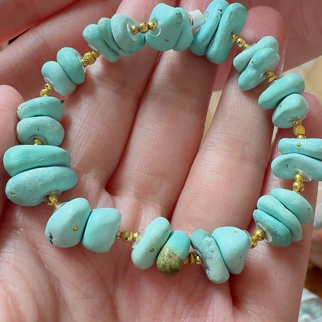 绿松石珠宝奇石18K金镶嵌