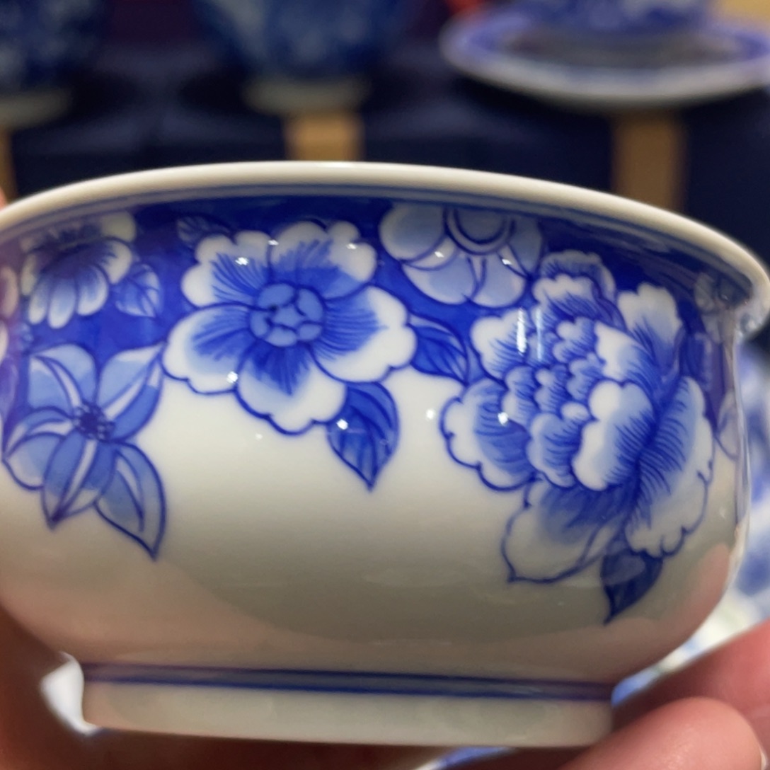 青花万花炉式主人杯