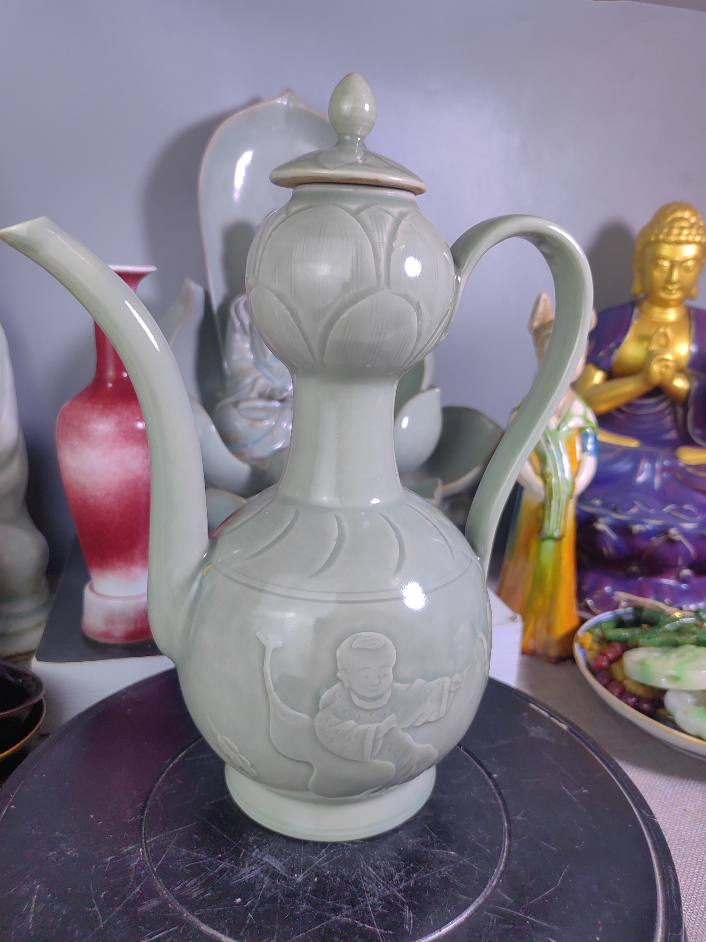 越窑秘色瓷精品壶