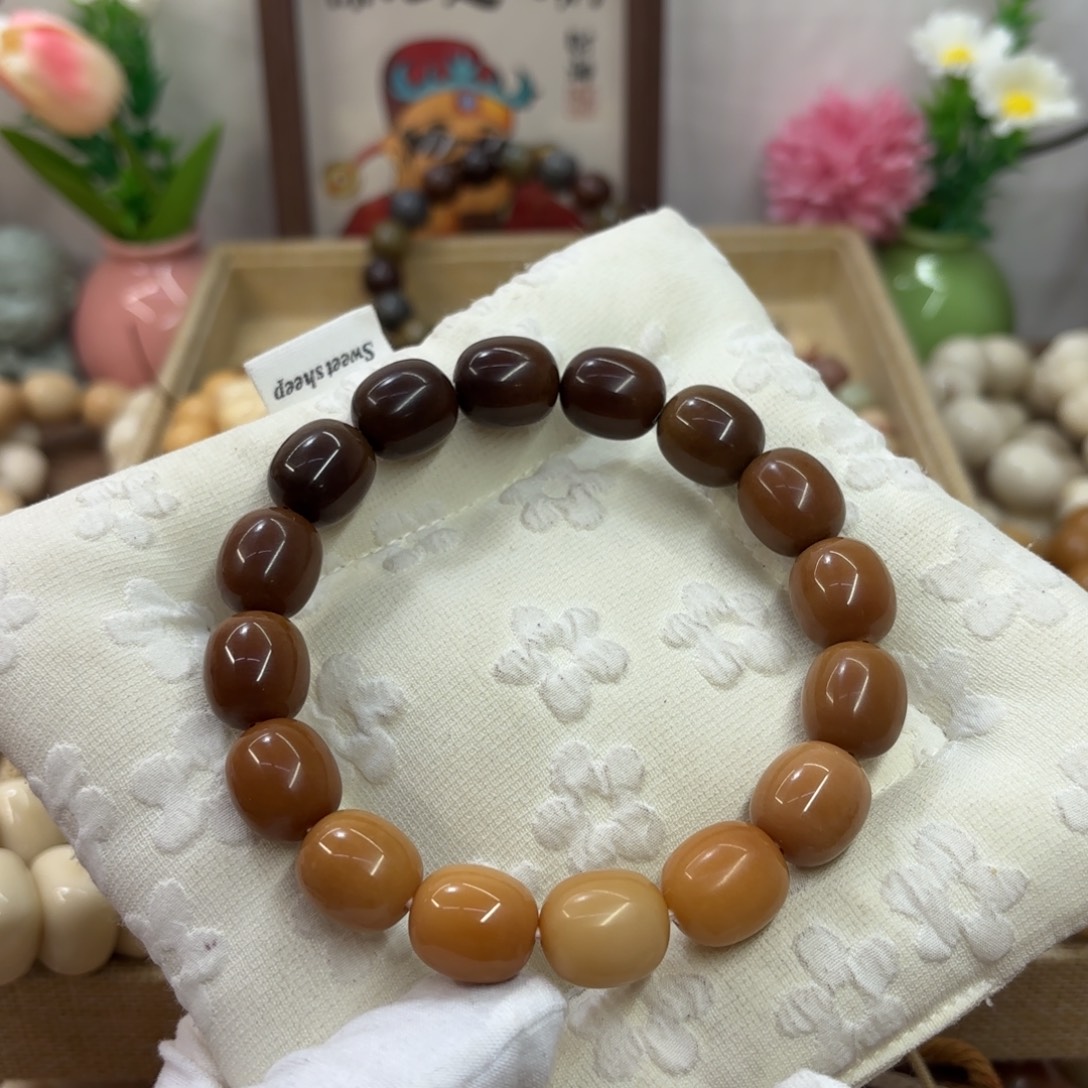 吊坠菩提根/象牙果16干磨落地果糖油渐变枣默认瑕单圈