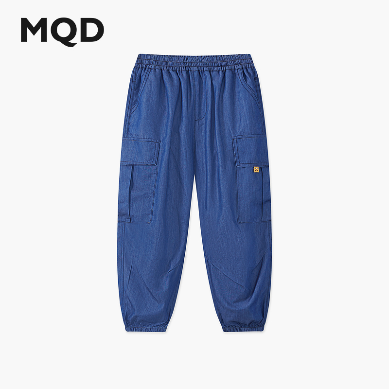 MQD男大童夏季速干网眼凉感牛仔长裤防蚊裤9652W1423