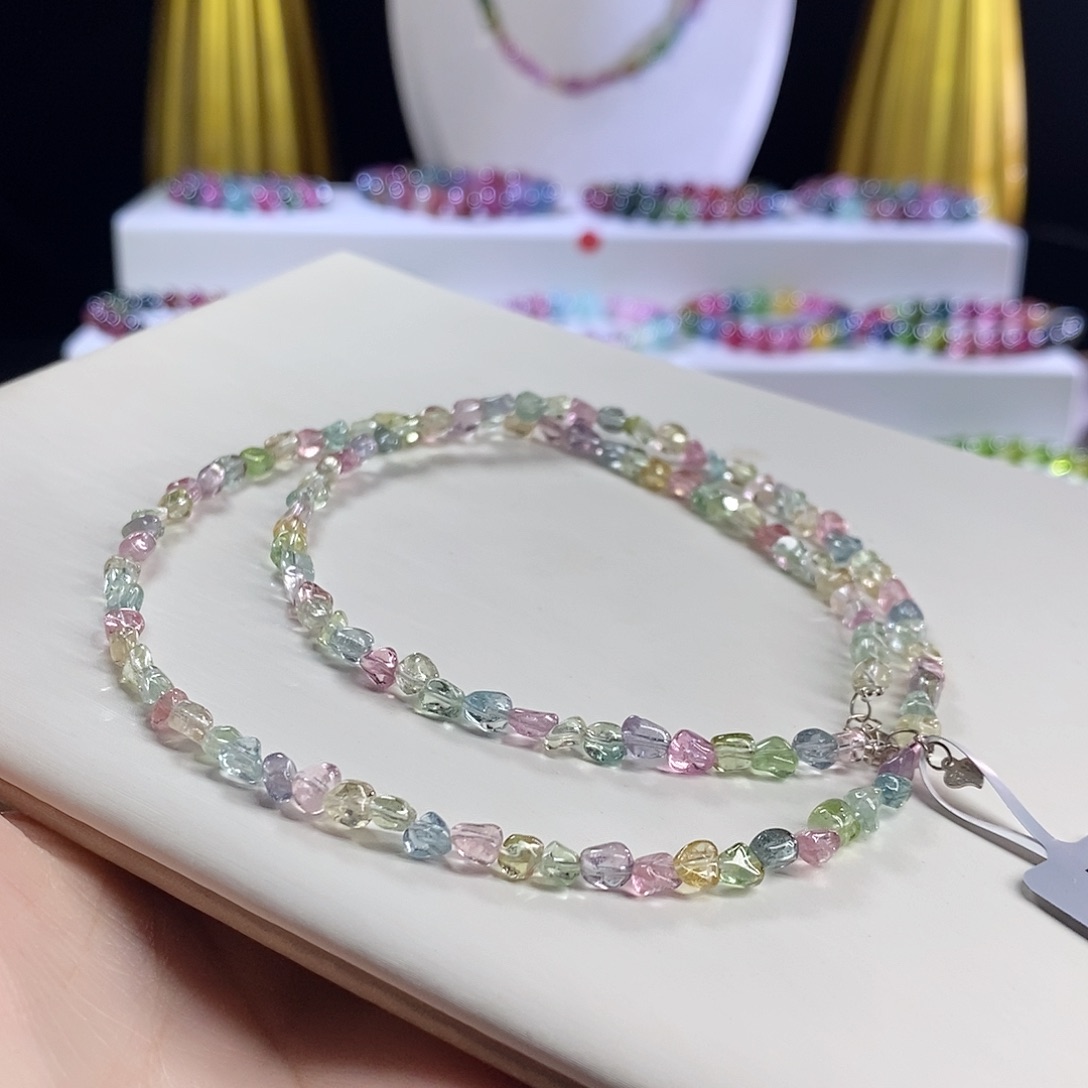 未镶嵌手链碧玺大**喵糖豆锁骨链