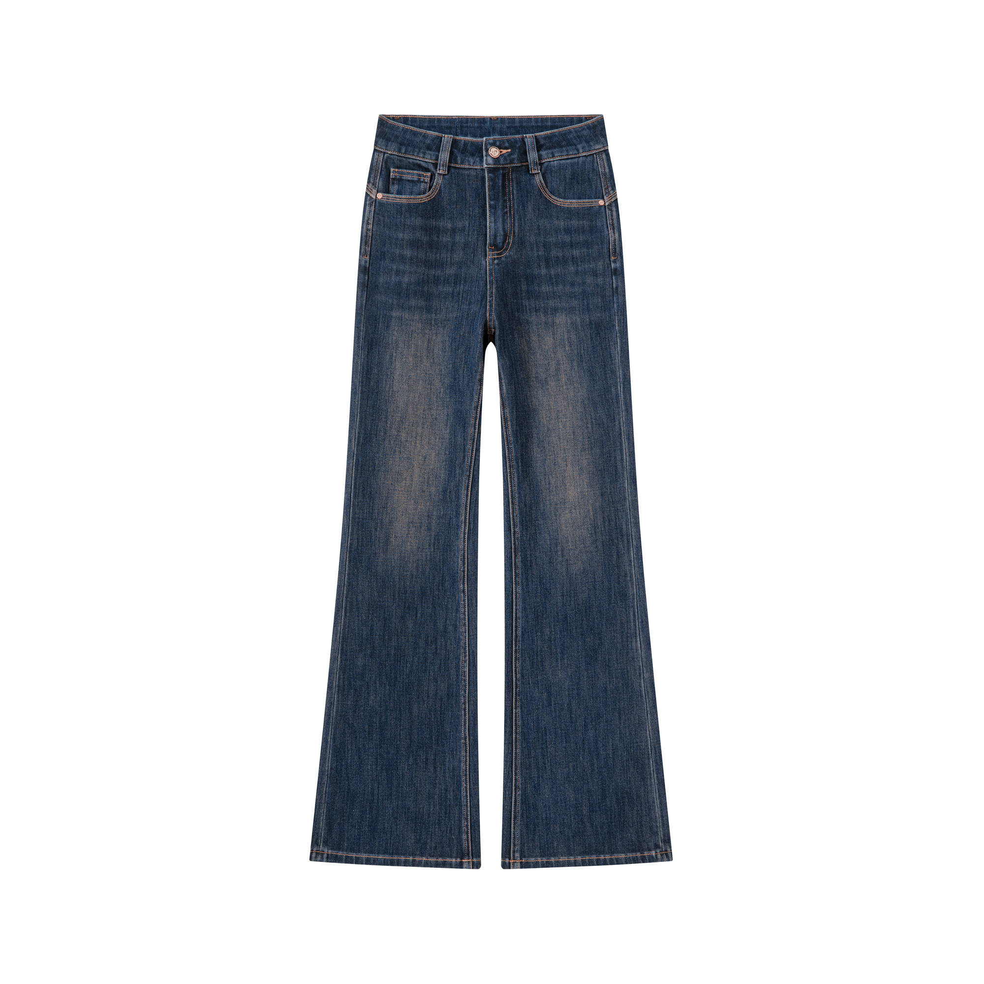 大牌【某V家】经典老花款拉菲红色筒喇裤裤子牛仔裤中高腰喇叭裤