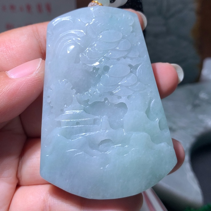 翡翠未镶嵌颈饰保真天然A货翡翠