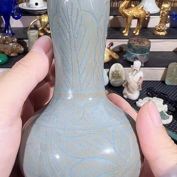 瓷片瓷器开心幸福快乐摆件创意