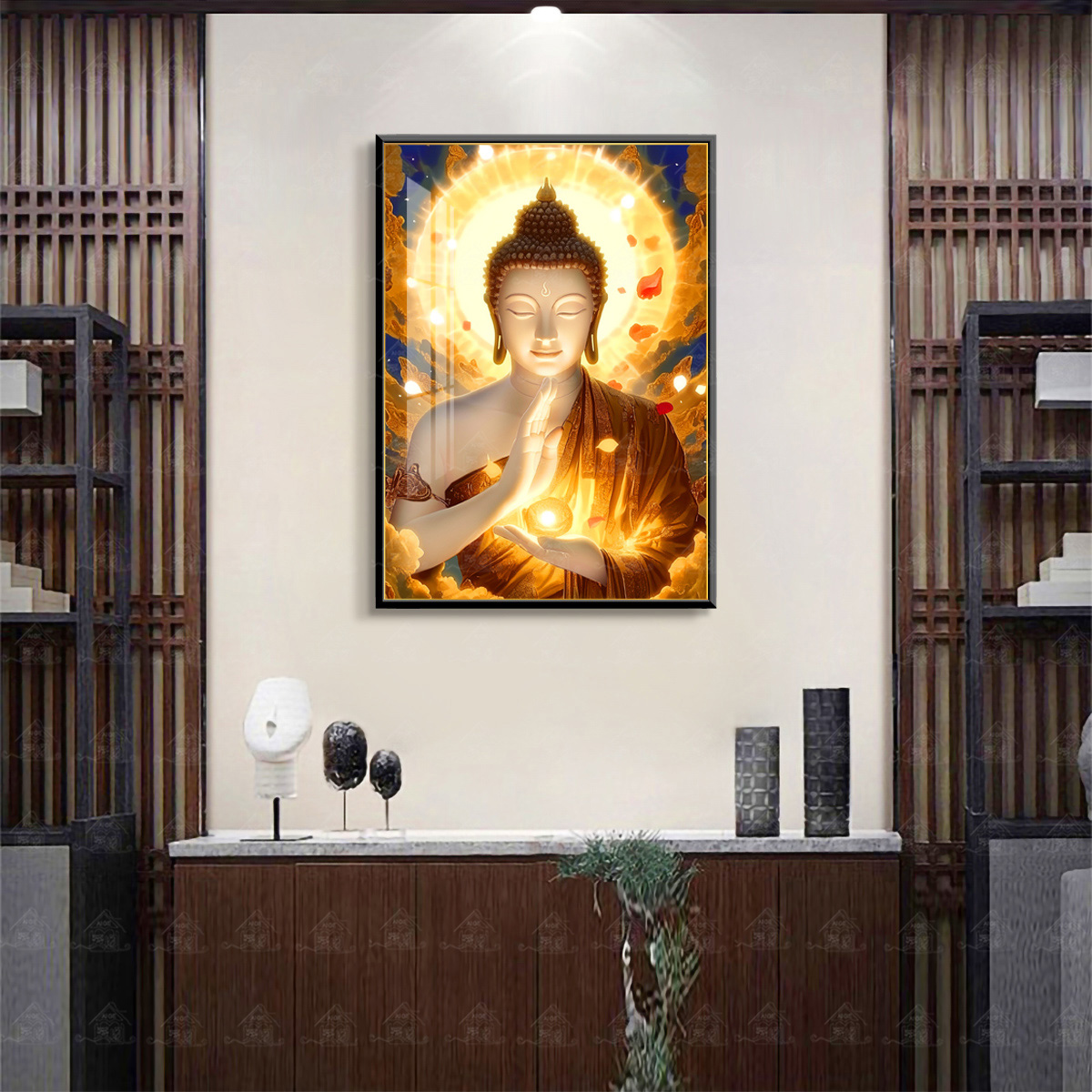 【进口棉布】爱阁十字绣无上金光如来佛新款佛像客厅卧室手工线绣