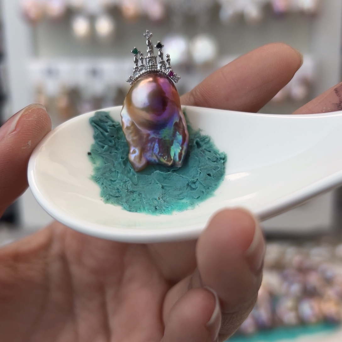 淡水珍珠吊坠(赠链)银S925镶嵌