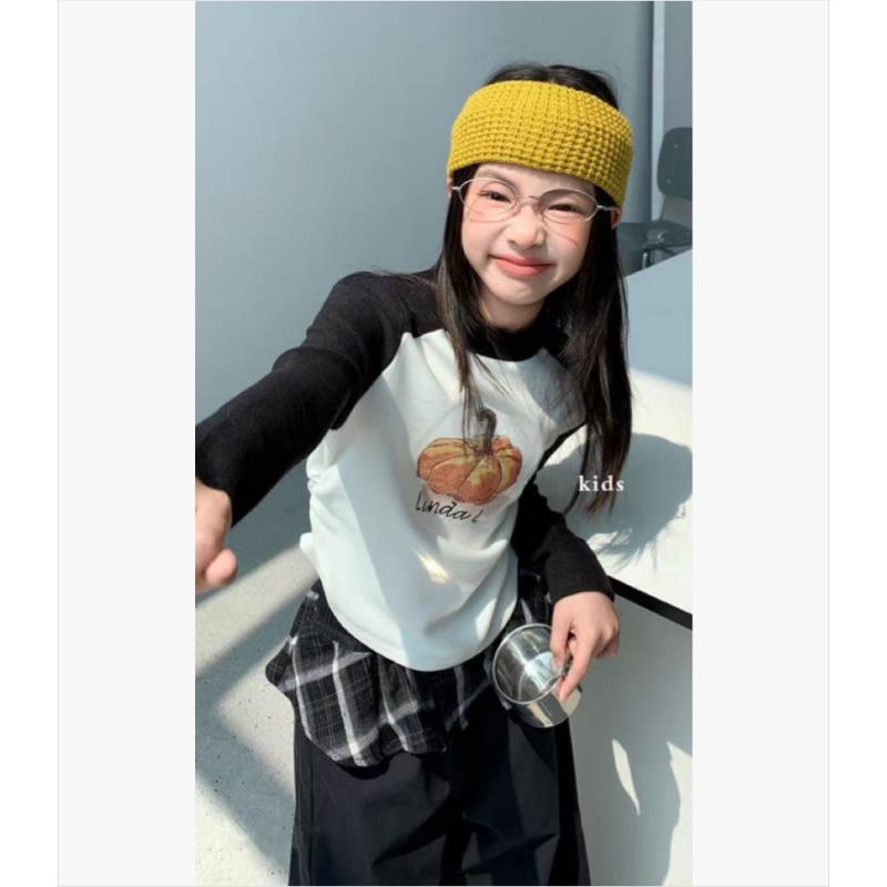 D03  韩版男童女童新款时尚儿童洋气百搭休闲打底衫