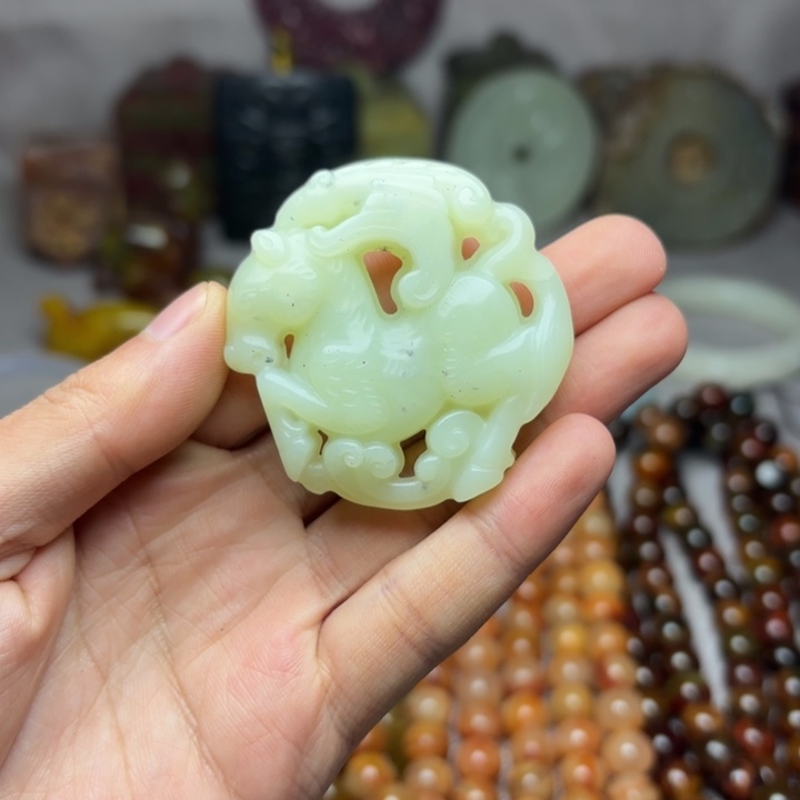 白玉菩提吊坠———