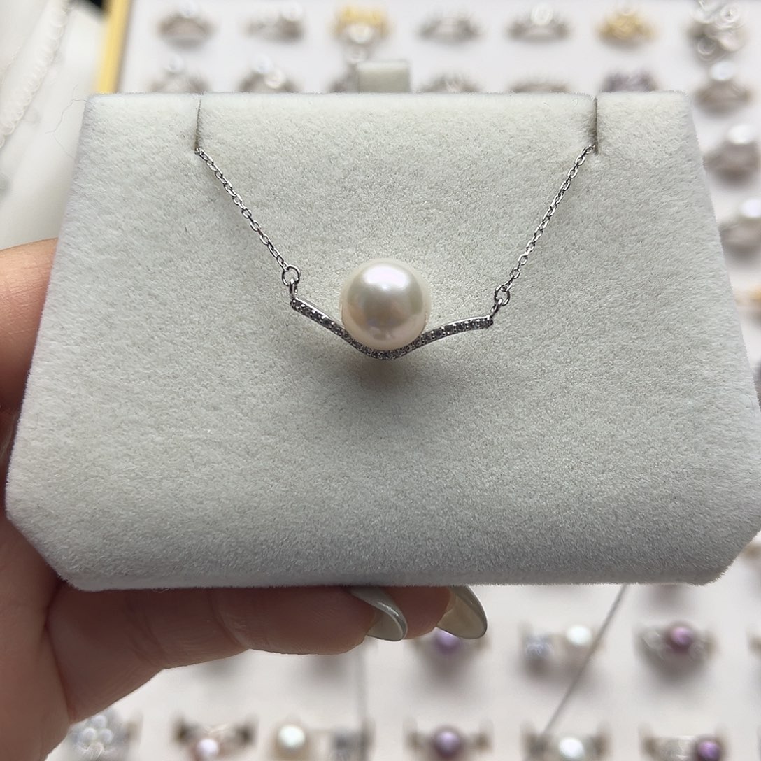 淡水珍珠银S925镶嵌套链