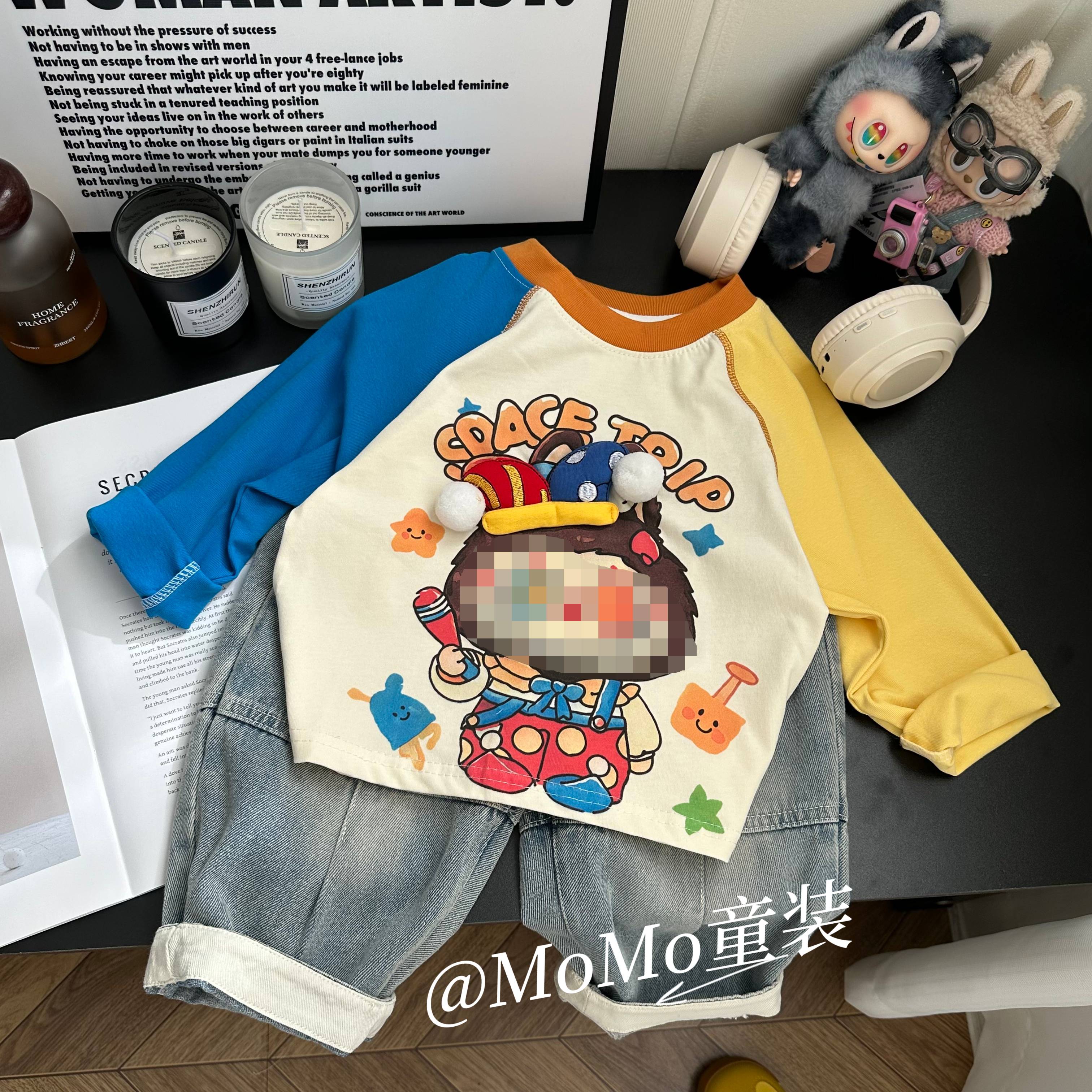 【秋季新款】2025秋装新款韩版儿童洋气时髦纯棉长袖T恤长袖打底