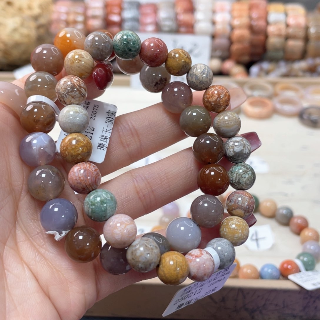 硅化珊瑚（珊瑚玉）手链未镶嵌桃**哟668