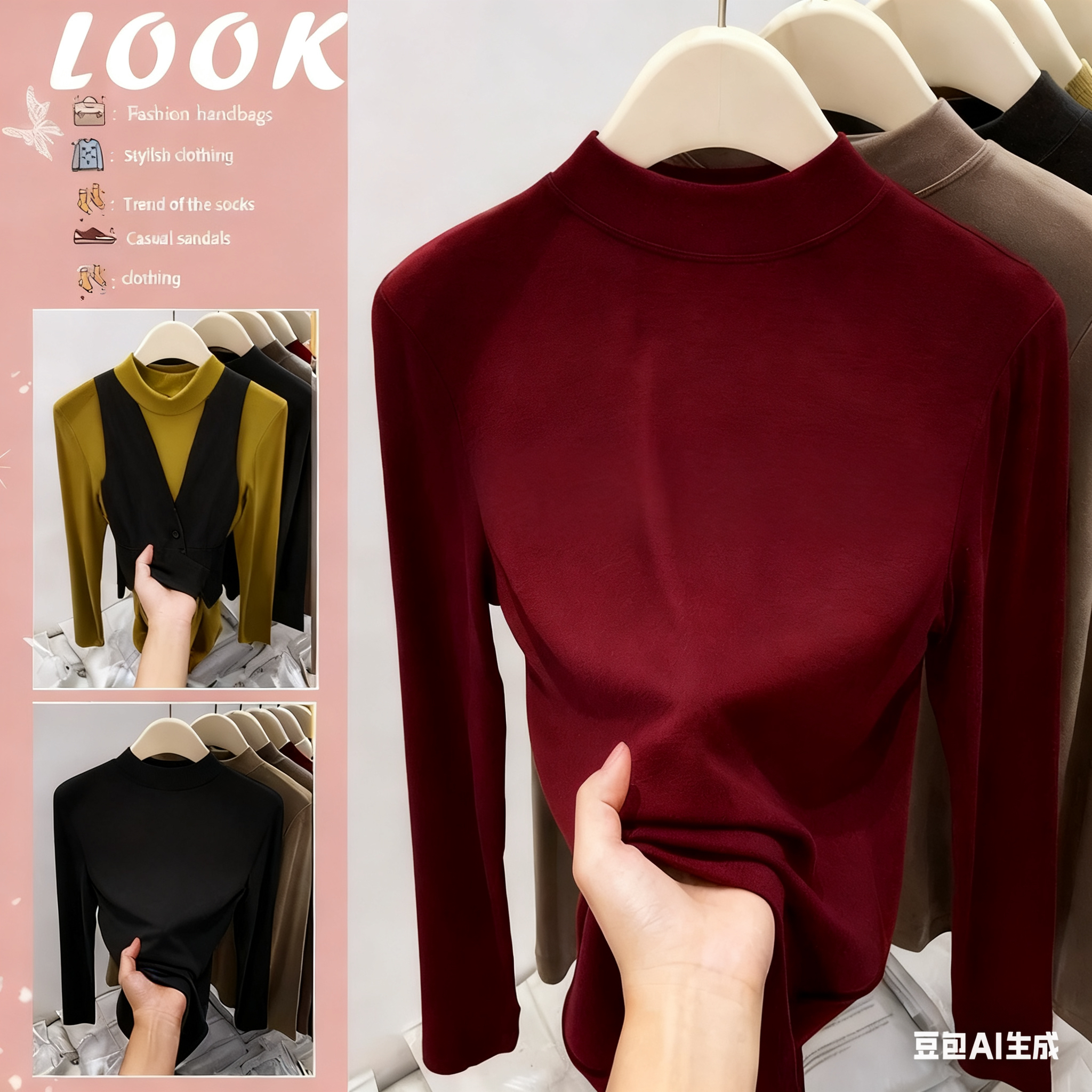 2025秋冬新款蚕丝蛋白润肤百搭半高领百搭保暖时尚打底衫