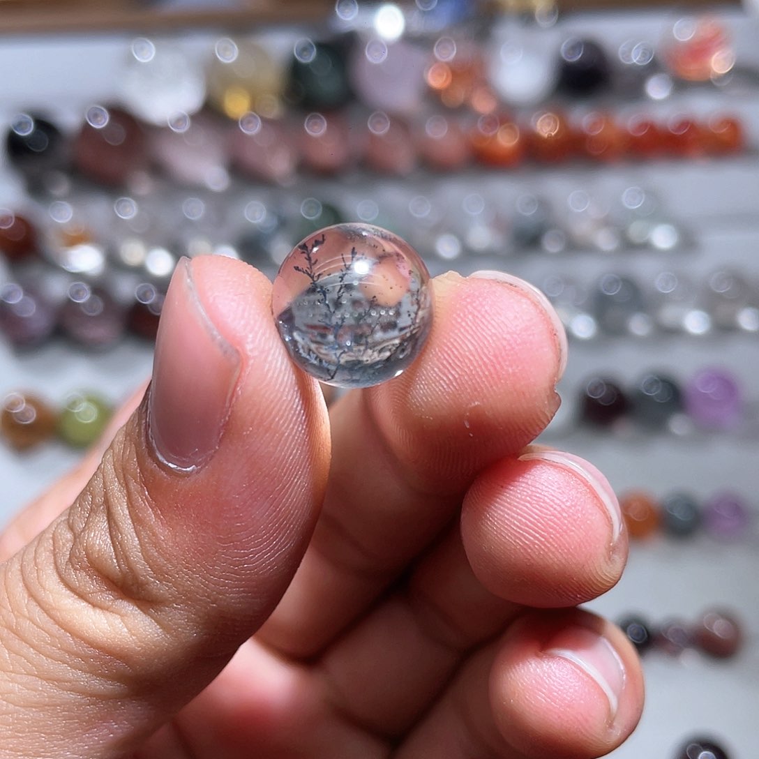 发晶耳饰银S925镶嵌奥*