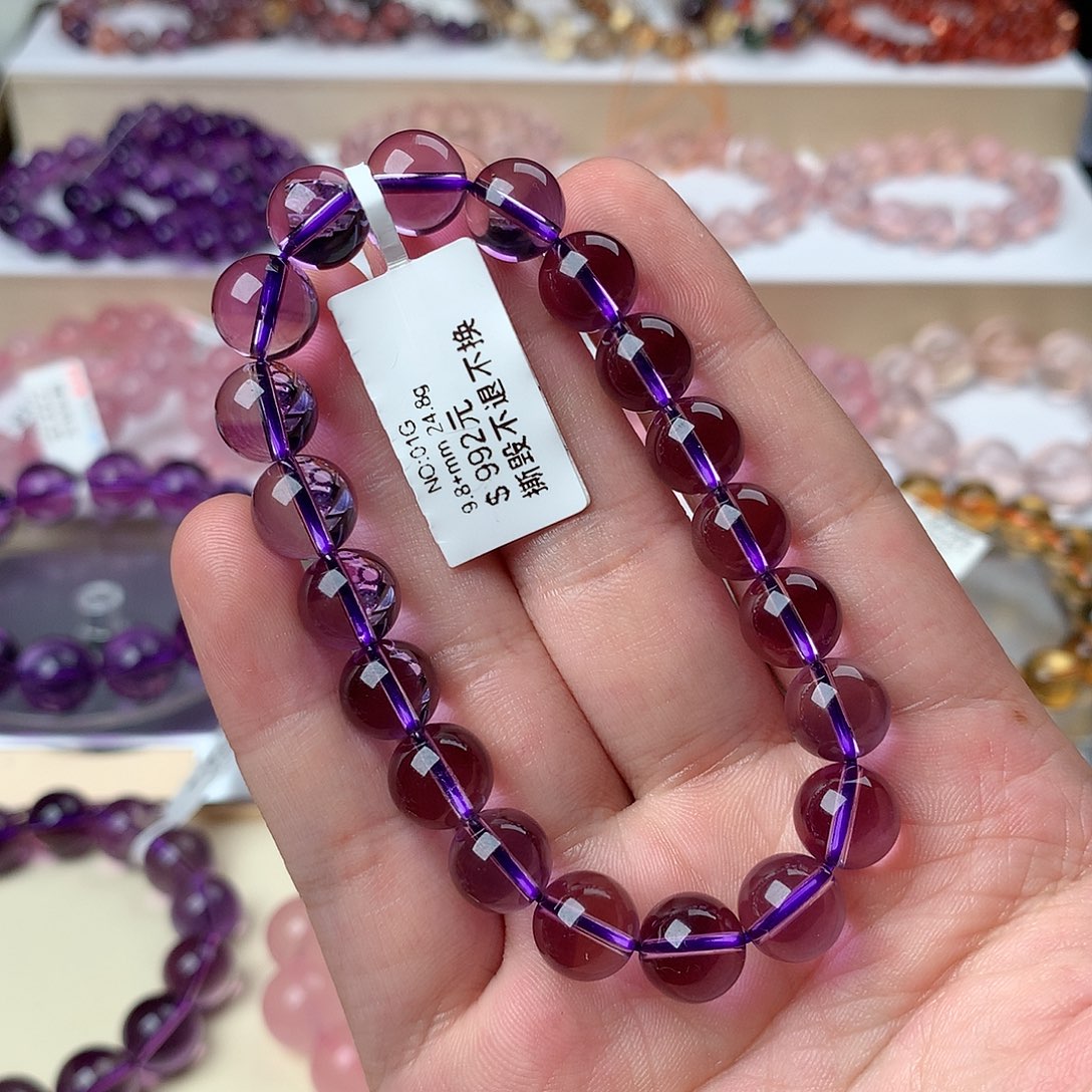 水晶手串未镶嵌紫水晶