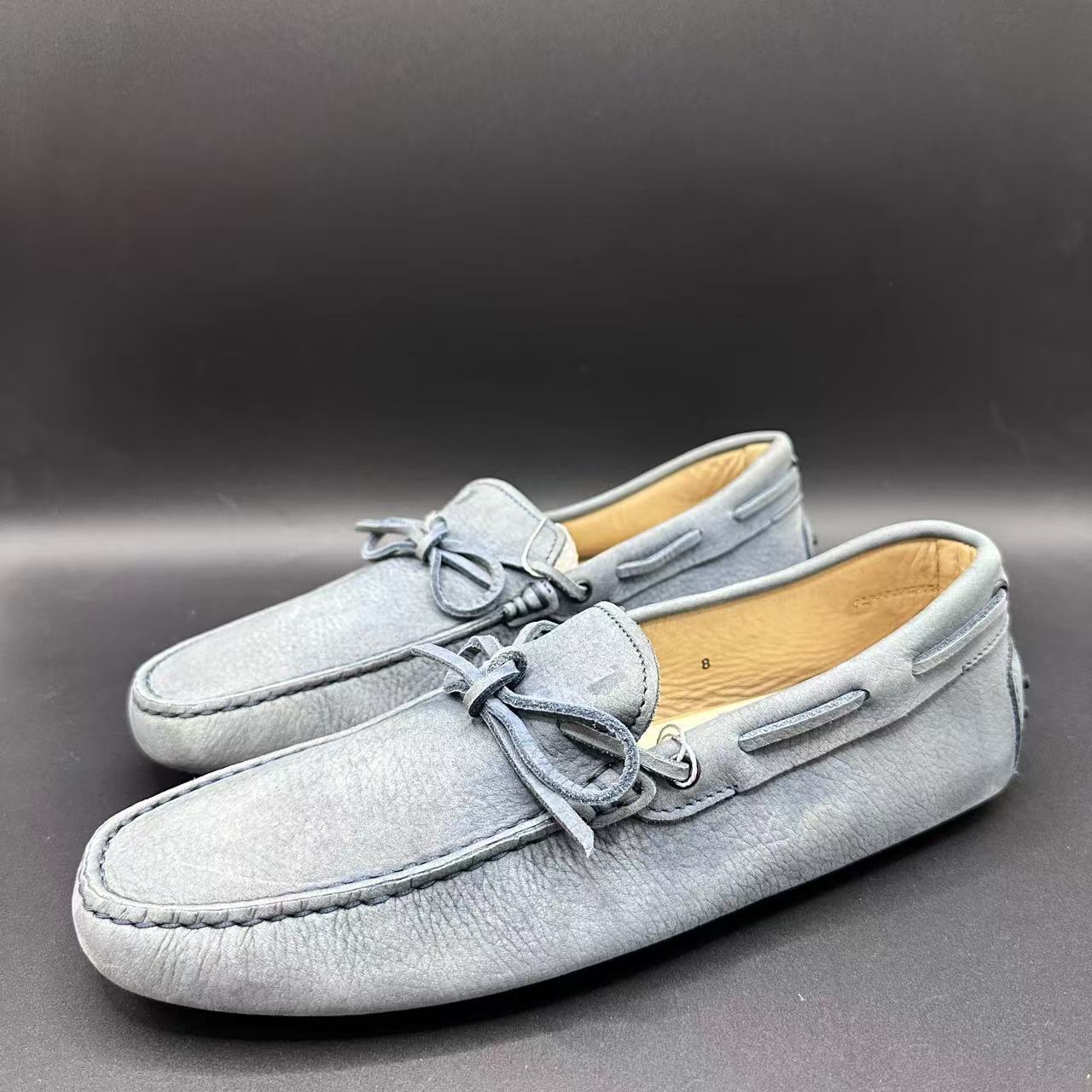 95新 TOD’S/托德斯 男士时尚潮流天蓝色休闲豆豆鞋42码 lb269