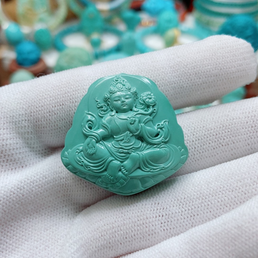 绿松石未镶嵌度母