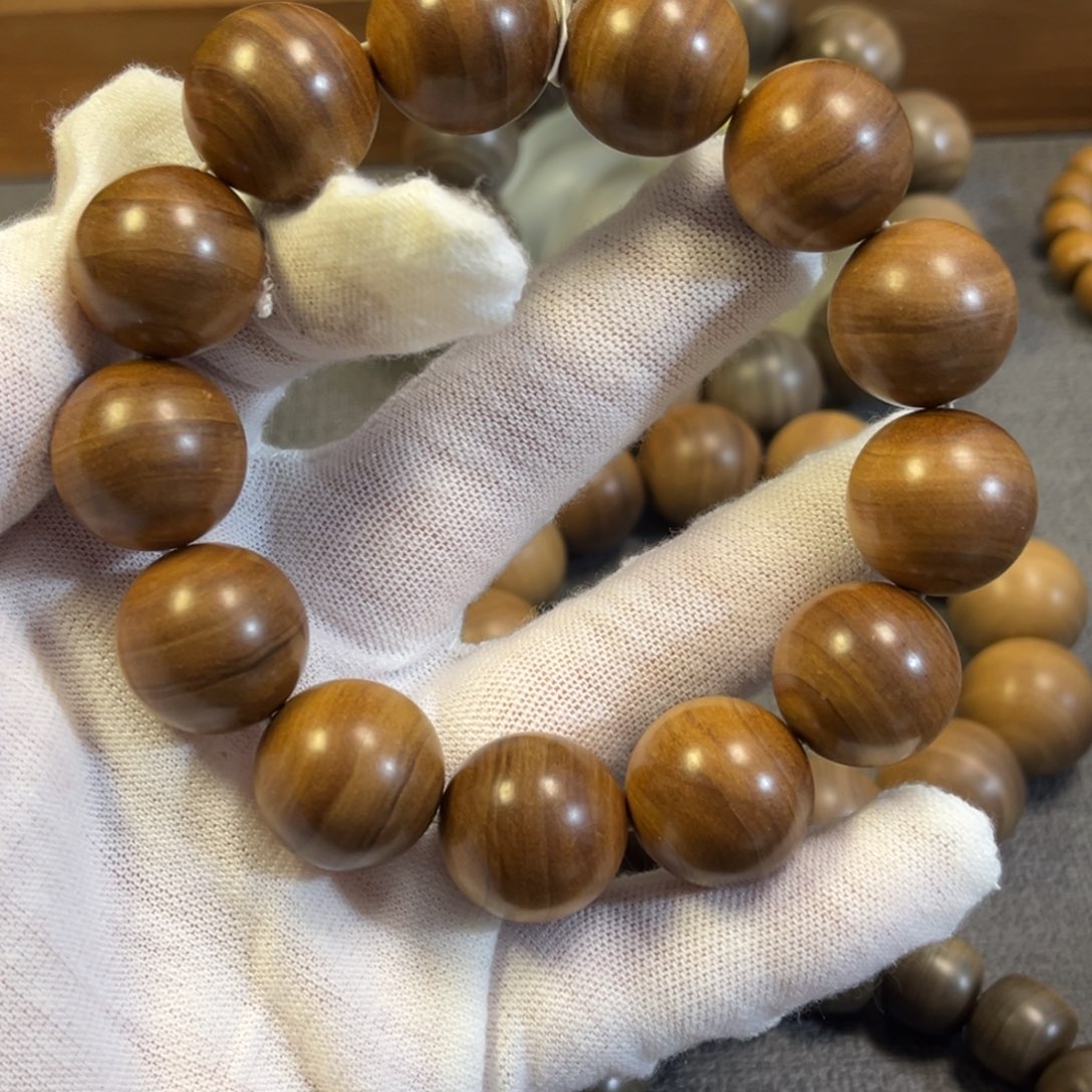 檀香木手串/手链老山檀香1.8横纹黑肉圆珠