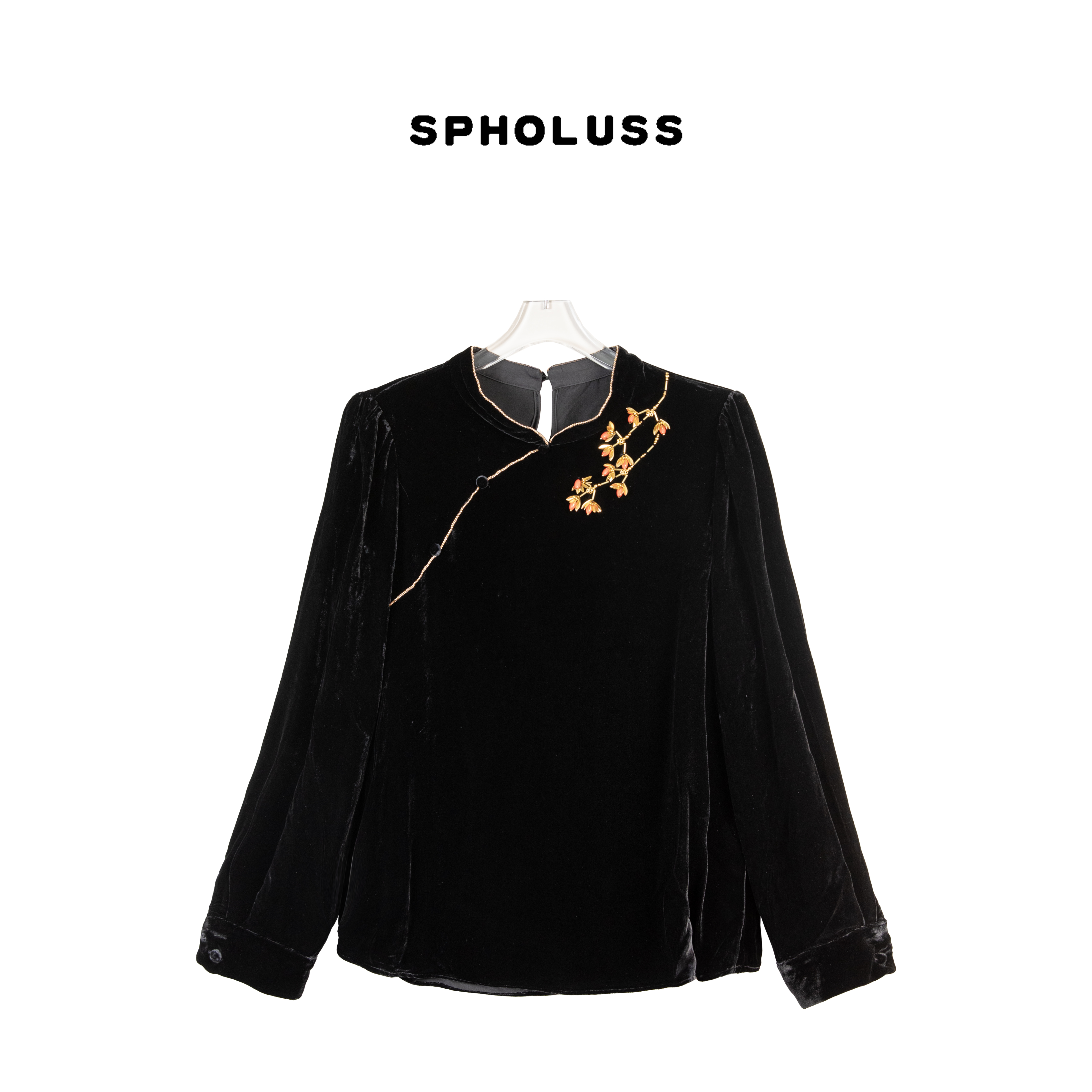 【丝芙玉禄】【A114】重磅100%真丝丝绒重工新中式真丝丝绒上衣