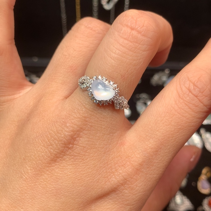 茶***.翡翠银S925镶嵌耳饰戒指