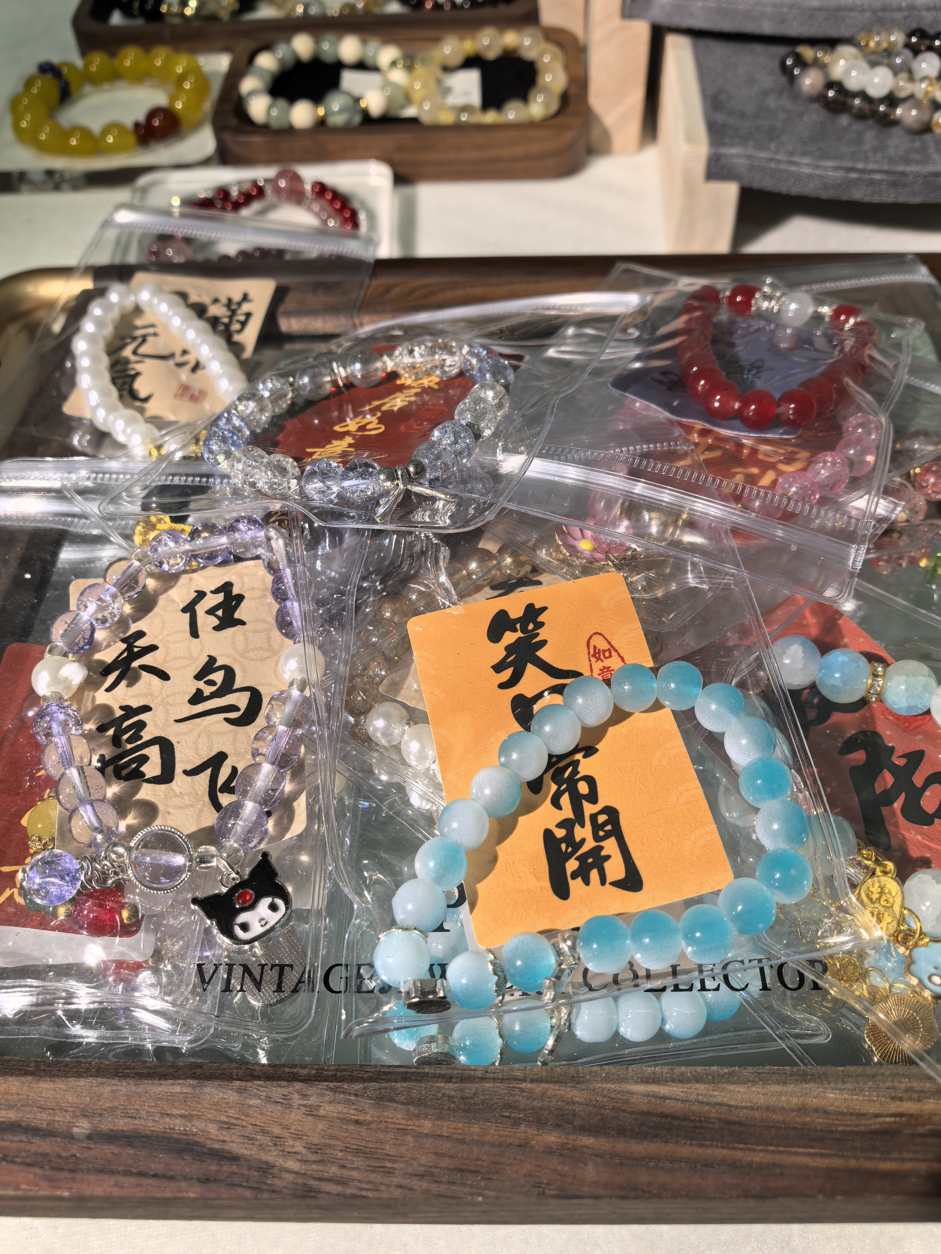 天然水晶粉水晶茶晶海蓝宝水晶女款手链直播间可多样性发货的手串