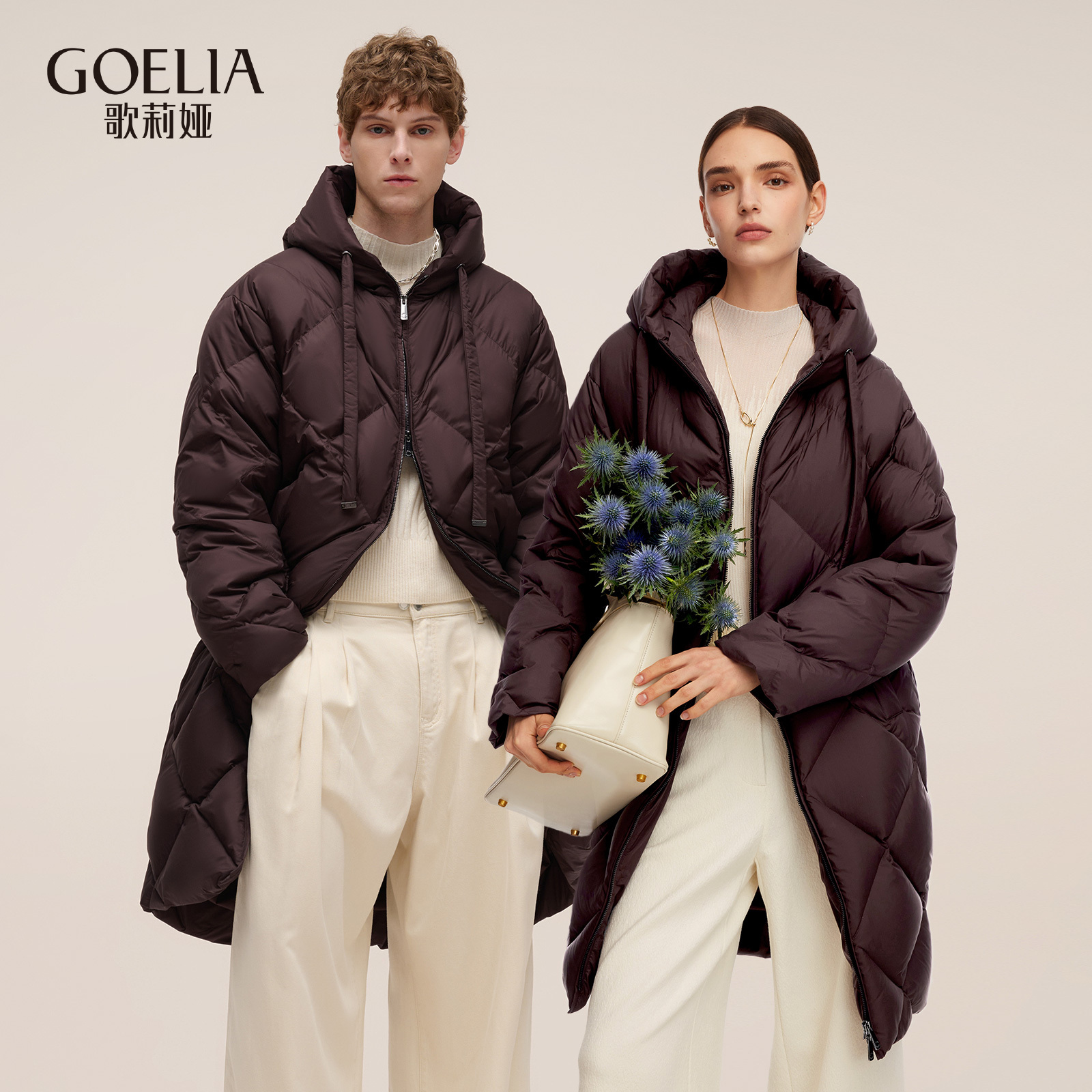 歌莉娅 冬季新品 连帽95白鹅绒服男女同款1ECR8D720